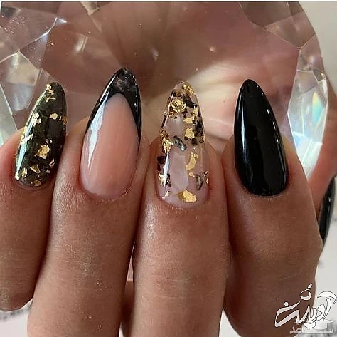 طراحی ناخن با ورق طلا